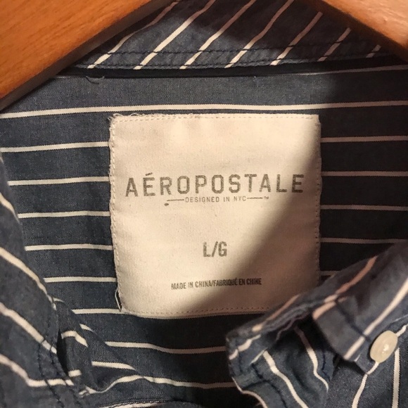 Aeropostale men’s blue and white button down L - Picture 3 of 6